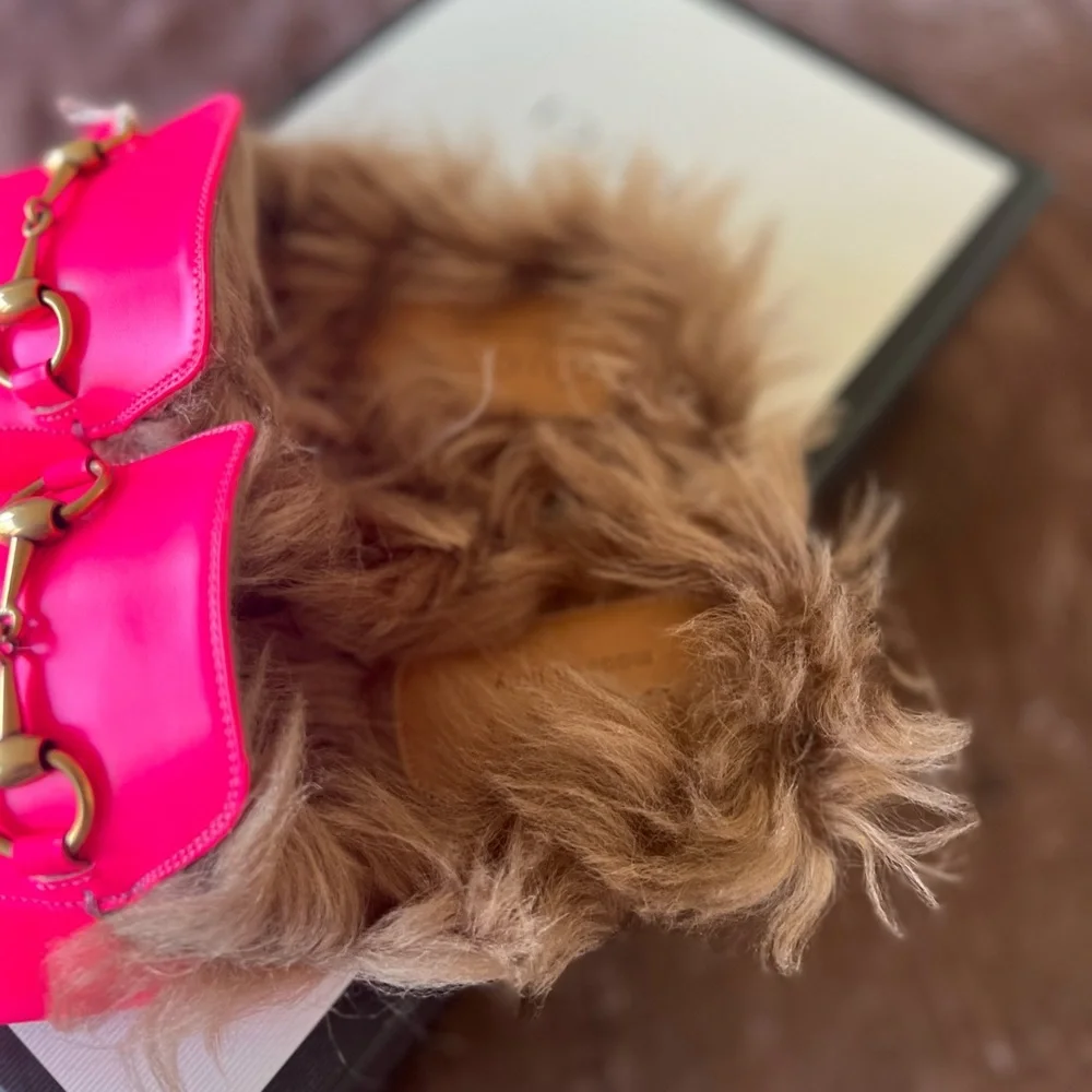 Gucci Neon pink Leather Princetown Mules - Picture 9 of 11